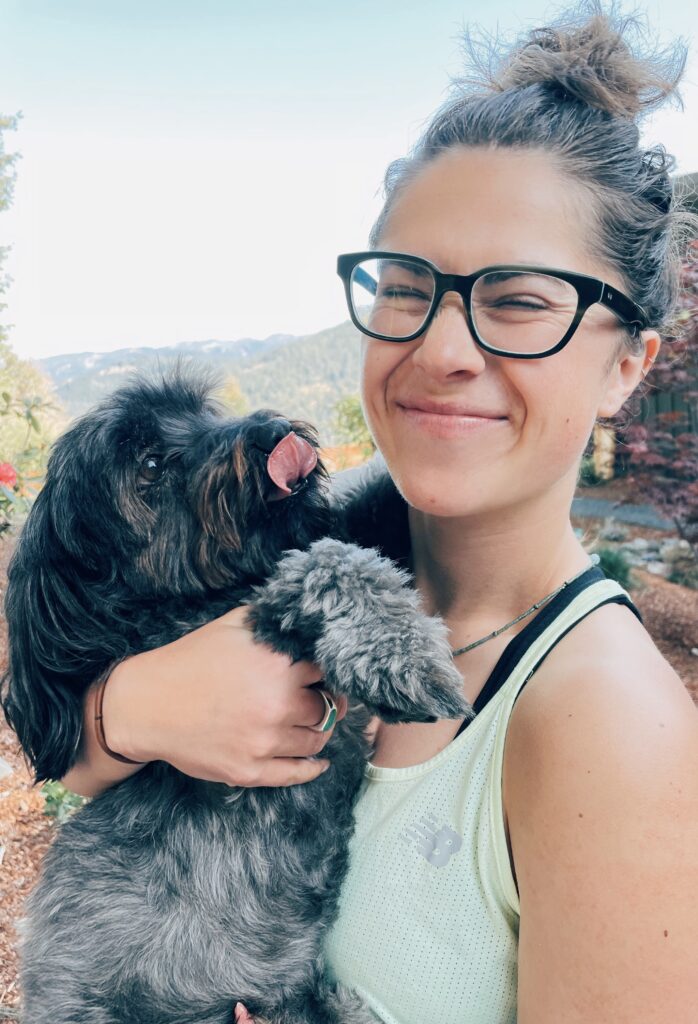 Photo of Emily Stabler with her dog